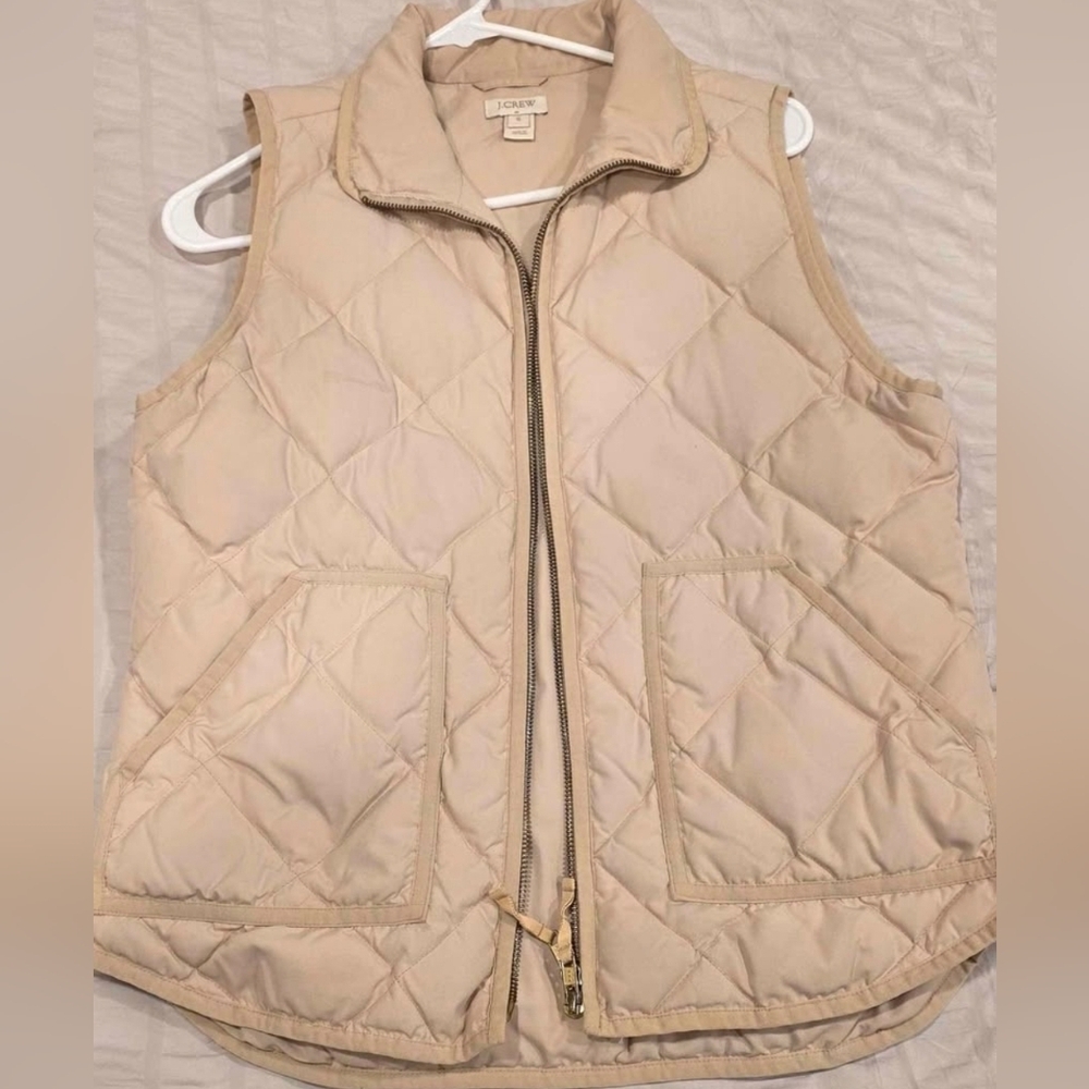 J. Crew Light Beige Quilted Vest